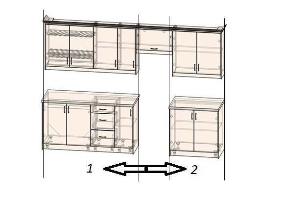 Перестановка модулей кухни Мила Шале