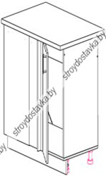 Тумба (угловая) под мойку 1 дверь глухая с фальшпанелью со столешницей 880мм.