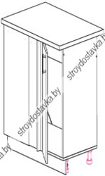 Тумба (угловая) под мойку 1 дверь глухая с фальшпанелью со столешницей 980мм.
