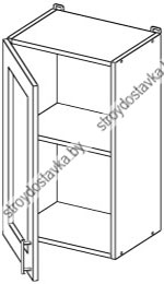 Шкаф навесной 1 дверь витрина
