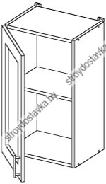 Шкаф навесной 1 дверь витрина 400мм.