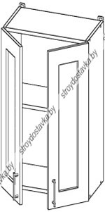 Шкаф навесной 2 двери витрины 800мм.